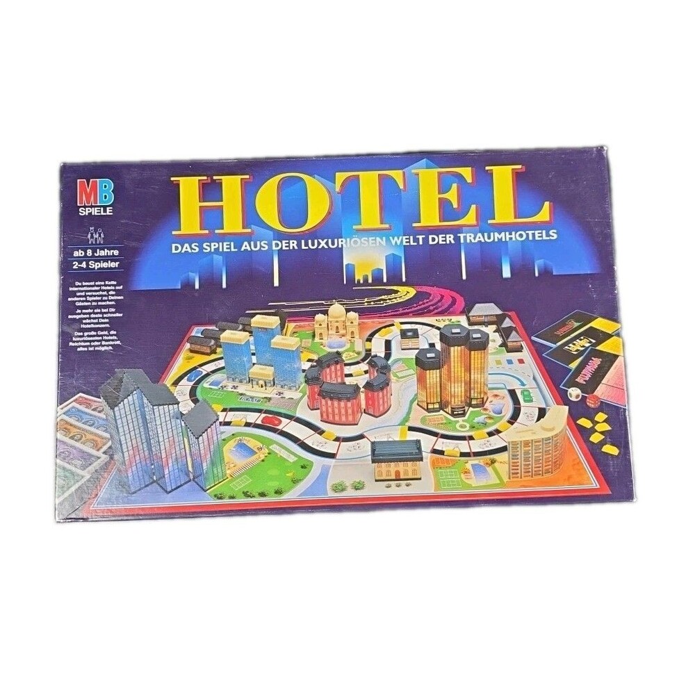 Vintage HOTELS Board Game German Edition Milton Bradley Real Estate Complete